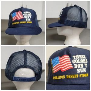 Vtg Patriotic These Colors Don't Run Operation Desert Storm Trucker Hat